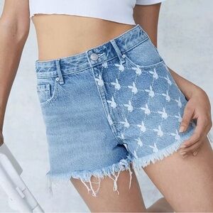 Playboy Pacsun Denim Cutoff Jean Shorts Cotton 25 Daisy Dukes Boho Grunge Bunny